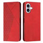 For iPhone 17 Diamond Splicing Skin Feel Magnetic Leather Phone Case(Red)