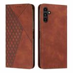 For Samsung Galaxy S24 Diamond Splicing Skin Feel Magnetic Leather Phone Case(Brown)