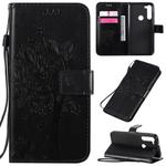 For Motorola Moto G8 Power Tree & Cat Embossed Pattern Horizontal Flip Leather Case with Holder & Card Slots & Wallet & Lanyard(Black)