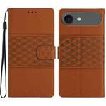For iPhone 17 Air Diamond Embossed Skin Feel Leather Phone Case(Brown)