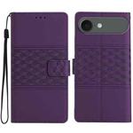 For iPhone 17 Air Diamond Embossed Skin Feel Leather Phone Case(Purple)