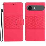 For iPhone 17 Air Diamond Embossed Skin Feel Leather Phone Case(Red)