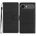 For iPhone 17 Air Diamond Embossed Skin Feel Leather Phone Case(Black)