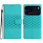 For iPhone 17 Pro Diamond Embossed Skin Feel Leather Phone Case(Blue)