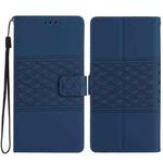 For iPhone 17 Pro Max Diamond Embossed Skin Feel Leather Phone Case(Dark Blue)