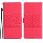 For iPhone 17 Pro Max Diamond Embossed Skin Feel Leather Phone Case(Red)