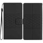 For iPhone 17 Pro Max Diamond Embossed Skin Feel Leather Phone Case(Black)