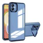 For Samsung Galaxy A04 4G Invisible Lens Bracket Matte Transparent Phone Case(Blue)