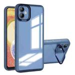 For Samsung Galaxy A04e 4G Invisible Lens Bracket Matte Transparent Phone Case(Blue)