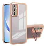 For Samsung Galaxy A24 5G Invisible Lens Bracket Matte Transparent Phone Case(Pink)