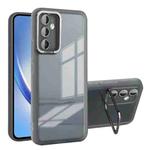 For Samsung Galaxy A24 5G Invisible Lens Bracket Matte Transparent Phone Case(Black)