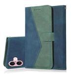 For iPhone 17 Dual-color Stitching Leather Phone Case(Blue Green)