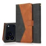 For iPhone 17 Pro Max Dual-color Stitching Leather Phone Case(Black Brown)