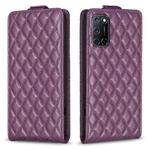 For OPPO  A72 / A52 /A92 Diamond Lattice Vertical Flip Leather Phone Case(Dark Purple)