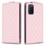 For OPPO  A72 / A52 /A92 Diamond Lattice Vertical Flip Leather Phone Case(Pink)