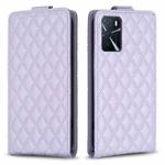 For OPPO A16S / A54S / A55 5G Diamond Lattice Vertical Flip Leather Phone Case(Purple)