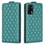 For OPPO A74 4G / F19 4G Diamond Lattice Vertical Flip Leather Phone Case(Green)