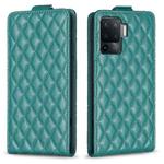 For OPPO A94 / Reno5 F / F19 Pro Diamond Lattice Vertical Flip Leather Phone Case(Green)