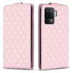 For OPPO A94 / Reno5 F / F19 Pro Diamond Lattice Vertical Flip Leather Phone Case(Pink)