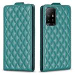For OPPO A94 5G / F19 Pro+ Diamond Lattice Vertical Flip Leather Phone Case(Green)