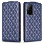For OPPO A94 5G / F19 Pro+ Diamond Lattice Vertical Flip Leather Phone Case(Blue)