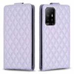 For OPPO A94 5G / F19 Pro+ Diamond Lattice Vertical Flip Leather Phone Case(Purple)