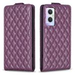 For OPPO A96 5G / Reno7 Z Diamond Lattice Vertical Flip Leather Phone Case(Dark Purple)