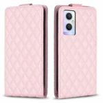 For OPPO A96 5G / Reno7 Z Diamond Lattice Vertical Flip Leather Phone Case(Pink)