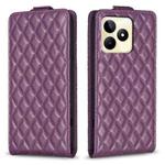 For Realme C53 Diamond Lattice Vertical Flip Leather Phone Case(Dark Purple)