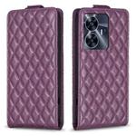 For Realme C55 Diamond Lattice Vertical Flip Leather Phone Case(Dark Purple)