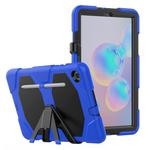 For Samsung Galaxy Tab S6 Lite P610 Shockproof Colorful Silicon + PC Protective Case with Holder & Pen Slot(Blue)