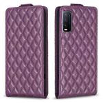 For vivo Y20 / Y20s / Y11s / Y12s Diamond Lattice Vertical Flip Leather Phone Case(Dark Purple)