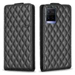For vivo Y21 / Y21s / Y33s Diamond Lattice Vertical Flip Leather Phone Case(Black)