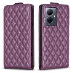 For vivo Y78 5G Diamond Lattice Vertical Flip Leather Phone Case(Dark Purple)