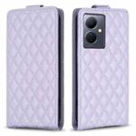 For vivo Y78 5G Diamond Lattice Vertical Flip Leather Phone Case(Purple)