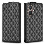 For vivo Y27 4G Diamond Lattice Vertical Flip Leather Phone Case(Black)