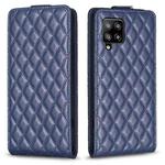 For Samsung Galaxy A42 5G Diamond Lattice Vertical Flip Leather Phone Case(Blue)