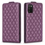 For Samsung Galaxy A20s / A03s Diamond Lattice Vertical Flip Leather Phone Case(Dark Purple)