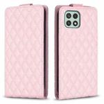 For Samsung Galaxy A22 5G Diamond Lattice Vertical Flip Leather Phone Case(Pink)