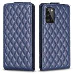 For Samsung Galaxy A41 Diamond Lattice Vertical Flip Leather Phone Case(Blue)
