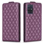 For Samsung Galaxy A51 4G Diamond Lattice Vertical Flip Leather Phone Case(Dark Purple)