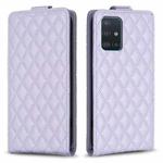 For Samsung Galaxy A51 4G Diamond Lattice Vertical Flip Leather Phone Case(Purple)