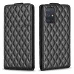 For Samsung Galaxy A71 4G Diamond Lattice Vertical Flip Leather Phone Case(Black)