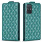 For Samsung Galaxy A71 4G Diamond Lattice Vertical Flip Leather Phone Case(Green)