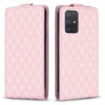 For Samsung Galaxy A71 4G Diamond Lattice Vertical Flip Leather Phone Case(Pink)