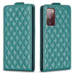 For Samsung Galaxy S20 FE Diamond Lattice Vertical Flip Leather Phone Case(Green)