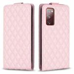 For Samsung Galaxy S20 FE Diamond Lattice Vertical Flip Leather Phone Case(Pink)