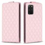 For Samsung Galaxy S20+ Diamond Lattice Vertical Flip Leather Phone Case(Pink)