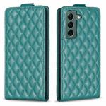 For Samsung Galaxy S22+ 5G Diamond Lattice Vertical Flip Leather Phone Case(Green)