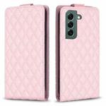 For Samsung Galaxy S22+ 5G Diamond Lattice Vertical Flip Leather Phone Case(Pink)